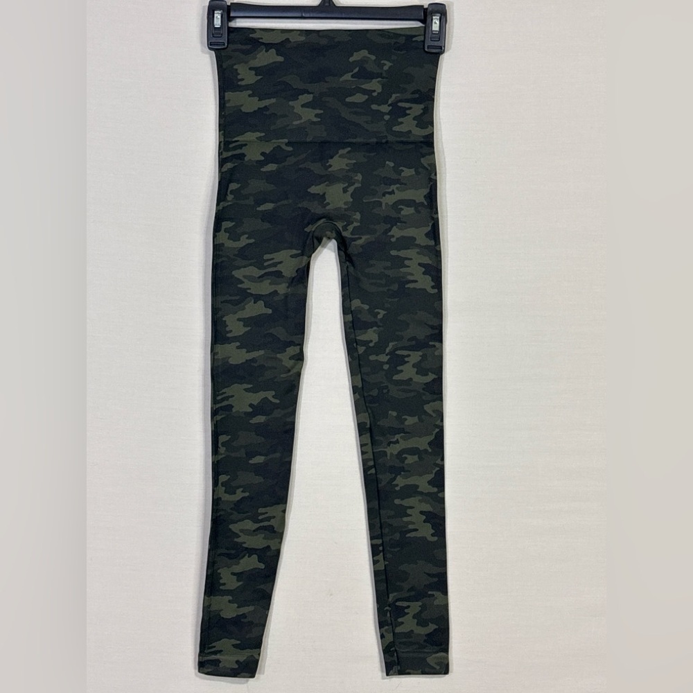 Spanx Camo High Rise Compression Leggings Green Size S